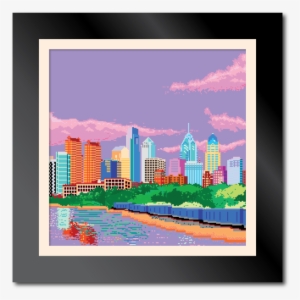 8-bit Philadelphia Skyline - Picture Frame #3425763