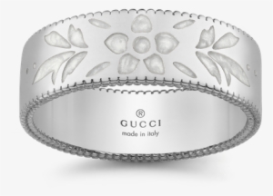Gucci Icon Blooms Ring - Gucci Icon Blossom Yellow Gold & White Enamel Wide #3425867