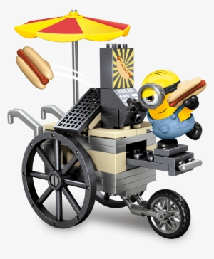 Three Buildable Kevin, Stuart And Bob Minion Character - Megabloks Minion Flying Hot Dogs #3426789