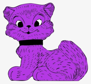 Cartoon Cute Purple Cat #3428389