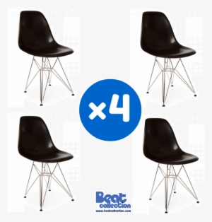 4 Chairs Special - Eames Dar Chair - Warm Grey - Chrome #3433130