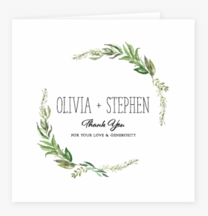 Greenery Thank You Card - Olive Verlässt Hochzeits-einladung Karte #3435358
