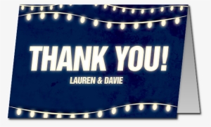 Twilight Festival Folded Thank You Card - Electric Blue #3436560