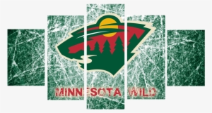 Hd Printed Minnesota Wild Hockey Logo 5 Pieces Canvas - Hockey Minnesota Wild Logo 4k #3437540