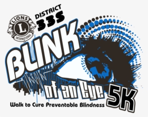 Blink Of An Eye 5k Run And Walk - Lions International Square Sticker 3" X 3" #3437857