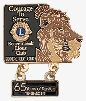 Beavercreek Lions Club 65th Anniversary Pin With Dangle - Emblem #3437951