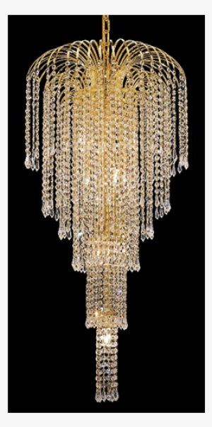 Erelg6801g Crystal Stairway Chandelier - Elegant Lighting 6801g19g/sa Falls 9 Light 19 Inch #3441649