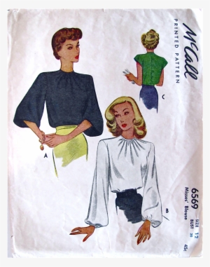 Misses' Blouse Pattern Vintage 1946 Mccall 6569 Size - Patterns #3446587