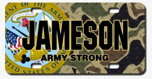 Us Army Seal / Woodland Camo Background License Plate #3447929