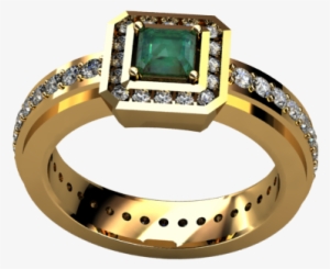 Anillo Diamantes Y Esmeralda - Emerald #3448123