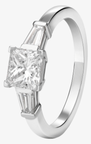 Solitario Griffe En Platino Con Un Diamante Talla Princesa - 寶 格 麗 Griffe 鑽 #3448177