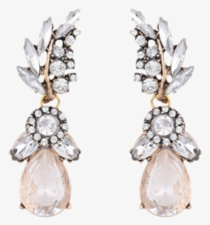 Pendientes Diseño Gota De Agua Hoja Imitación Diamantes - New Water Drop Leaf Rhinestone Earrings, Jewelry #3448313