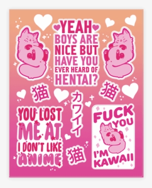 Sassy Weeaboo Sticker/decal Sheet - Generic You Lost Me At I Don't Like Anime White #3451018