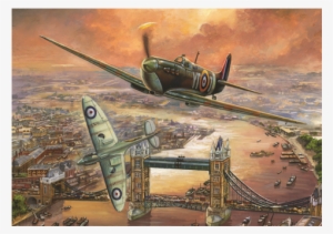 Falcon De Luxe Spitfire Over London 1000pcs - Spitfire Flying Over London #3454325
