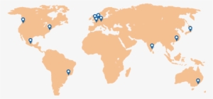 Dareboost Test Locations Map - World Map Plain Blue #3454949