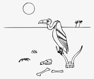 Vulture In The Desert Png Images 600 X - Desert Animals Clipart Black And White #3455267