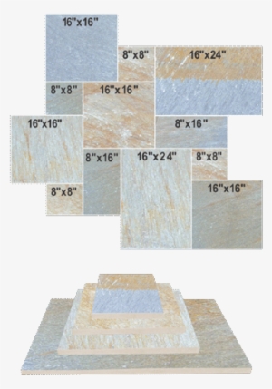 Pavers Gold Quartz Versailles Pattern Cut Face Dimensional - Rock #3458454