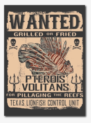 Lionfish Wanted T-shirt - Red Lionfish #3458524