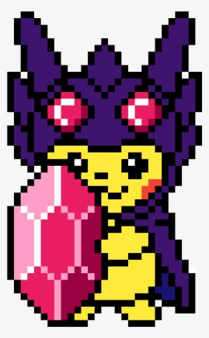 Pikachu Wearing Mega Sableye Hoodie - Piskel Pikachu #3459640