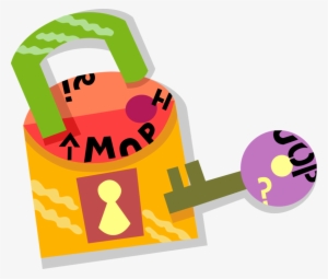 Vector Illustration Of Padlock Lock Mechanical Security #3462066