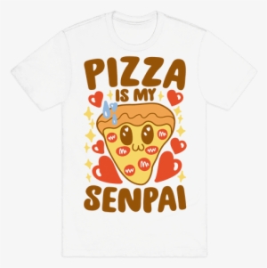 Pizza Is My Senpai Mens T-shirt - Mens Halloween T Shirt #3462729