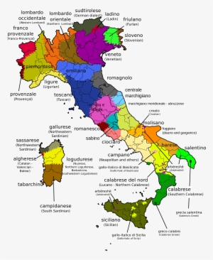 Linguistic Map Of Italy - Languages Spoken In Italy #3465686