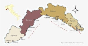 Map Of Liguria Showing Provinces - Map Of Liguria With Cities #3465773