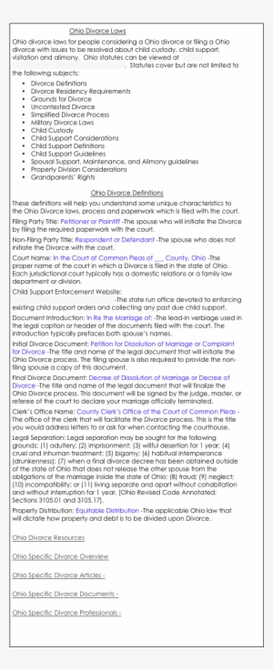 Ohio Divorce Laws Ohio Divorce Laws For People Considering - Alimony #3467001