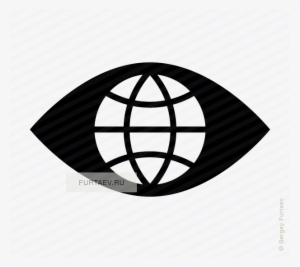 Vector Icon Of Globe In Place Of Pupil Of Eye - World Clock Icon #3470167