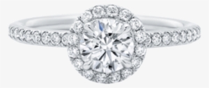 The One, Round Brilliant Diamond Micropavé Engagement - 2.35 Ct Solitaire Diamond Ring 14k Fine White Gold #3472266