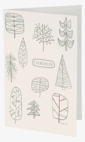 Evergreen Stitched Holiday Card - Life Is Good Evergreen Stitched Holiday Card #3473870