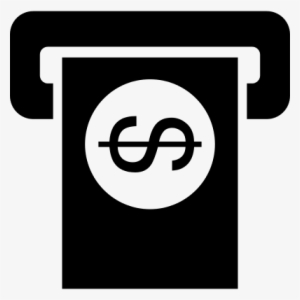 Dollar Bill Through Cash Machine Vector - Icono Cajero #3474073