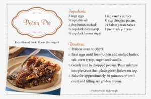 Top 5 Favorite Pies - Pecan Pie Recipe Card #3475054