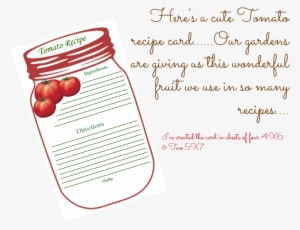 Tomato & Cuccumber Recipe Cards - Label #3475335