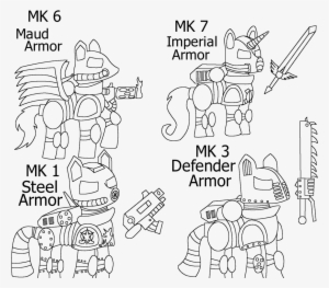 Armor, Bolter, Chainsword, Crossover, Fallout Equestria, - Line Art #3475598