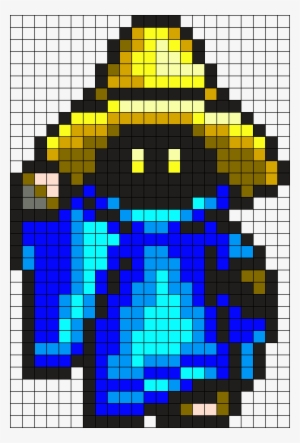 Black Mage Ff Perler Bead Pattern / Bead Sprite - Smash Flash 2 Black Mage #3476120