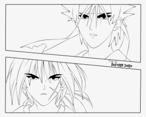 Rurouni Kenshin 155 P16 Zanza And Kenny By Butchersonic - Line Art #3477097