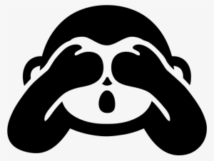 Open - Monkey Emoji Black And White Png #3479386