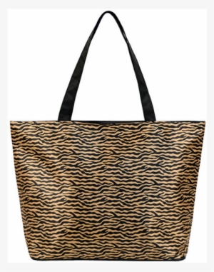 Tiger Stripe Print Tote With Standard Monogram - Lux Accessories Black And White Zebra Print Bow See #3480462