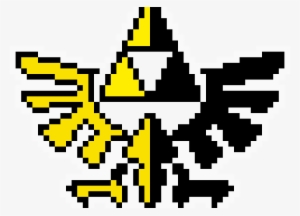 Skyward Sword Emblem Black And White - Minecraft Pixel Art Zelda #3480993