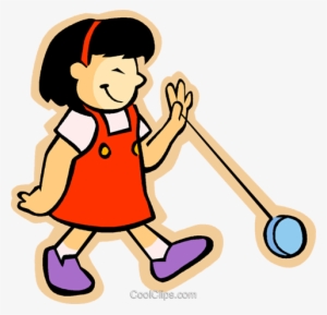 Little Girl With A Yo-yo Royalty Free Vector Clip Art - Play With A Yoyo #3482583