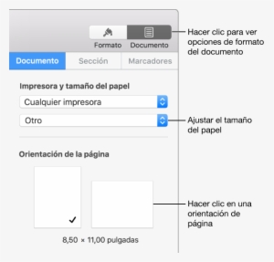 Controles Para Ajustar La Orientación Y El Tamaño Del - Colocar Margem No Mac #3484345