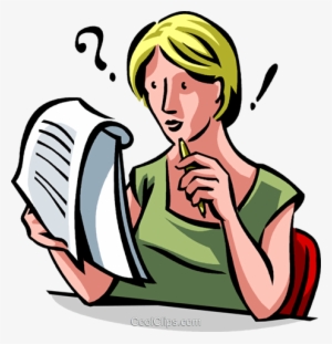 Frustration Royalty Free Vector Clip Art Illustration - Reading A Document Clip Art #3487097