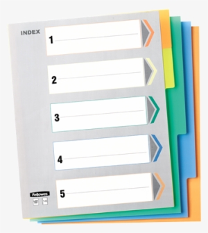 Index Tabs - 5 Tabs - Fellowes Index Tabs - 5 Tabs (quantity 1st) #3487601