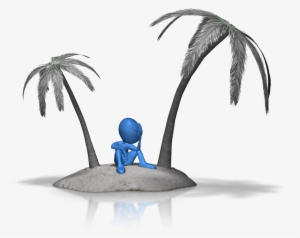 Stuck On Island 1600 Clr - Stick Figure Stranded On Island #3490470