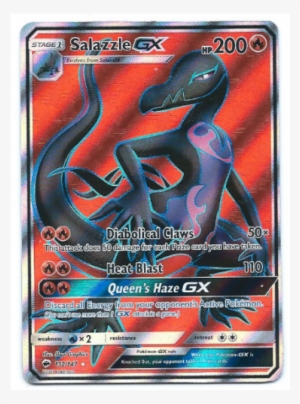 Salazzle Gx Full Art Pokemon Card Sun And Moon Burning #3492473