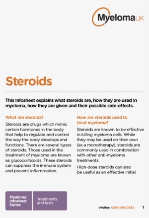 Myeloma Uk Steroids Infosheet - Myeloma Uk #3494536