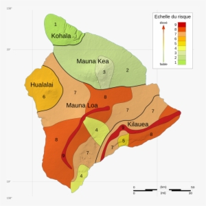 Volcanes De Hawaii Mapa Clipart Mauna Loa Kohala Map - Hazard Map #3495040