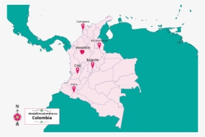 Where Is Colombia - Medellin Colombia On A Map #3495834