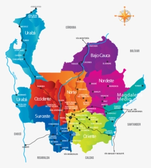 Antioquia Colombia Map - Mapa Antioquia Con Municipios - Free ...